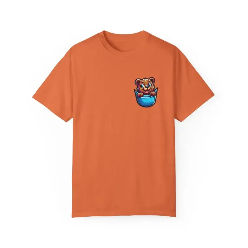 Chill Bear in a Pocket Tee for Trendy Cotton Style