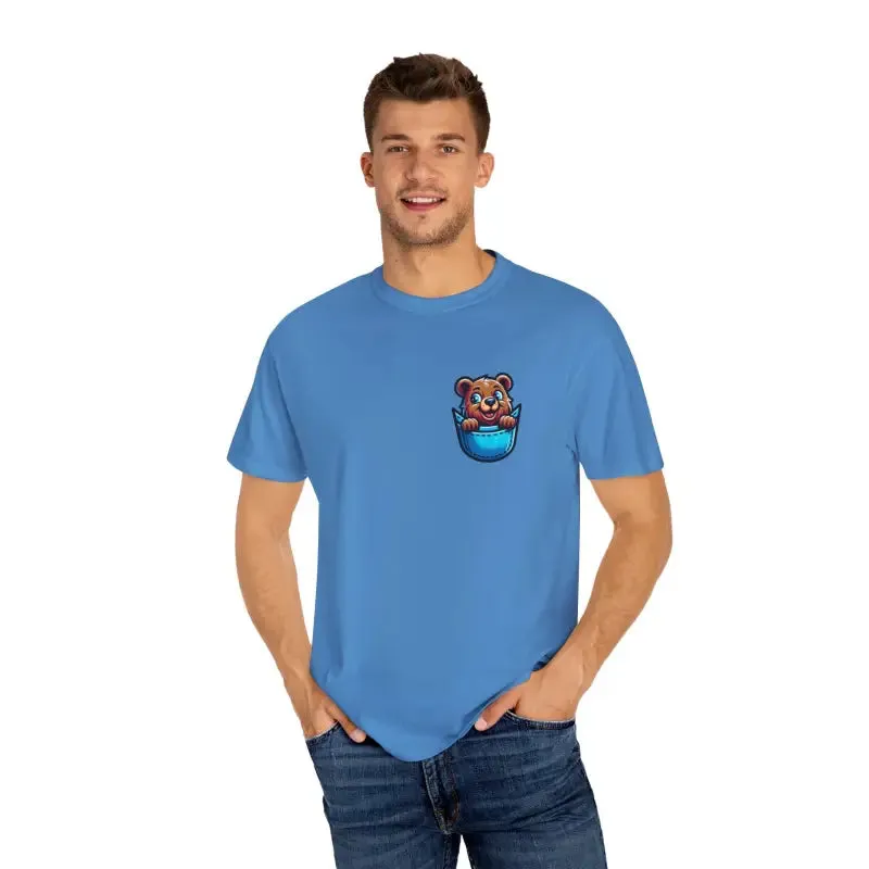 Chill Bear in a Pocket Tee for Trendy Cotton Style