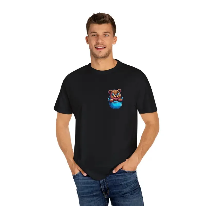 Chill Bear in a Pocket Tee for Trendy Cotton Style