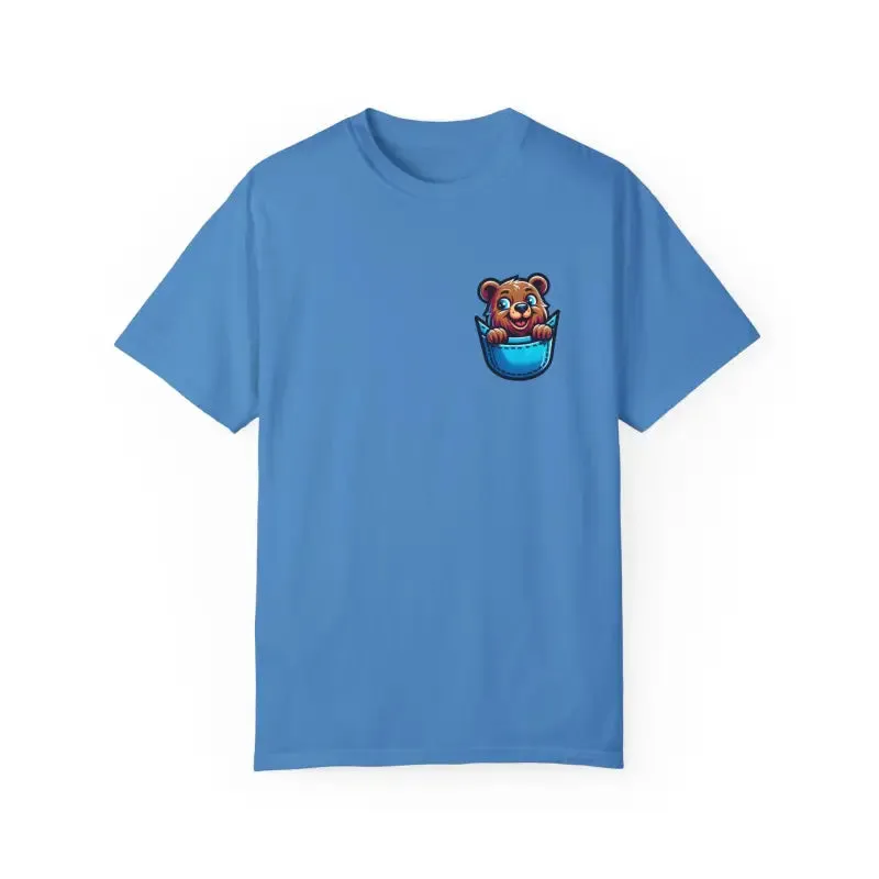 Chill Bear in a Pocket Tee for Trendy Cotton Style