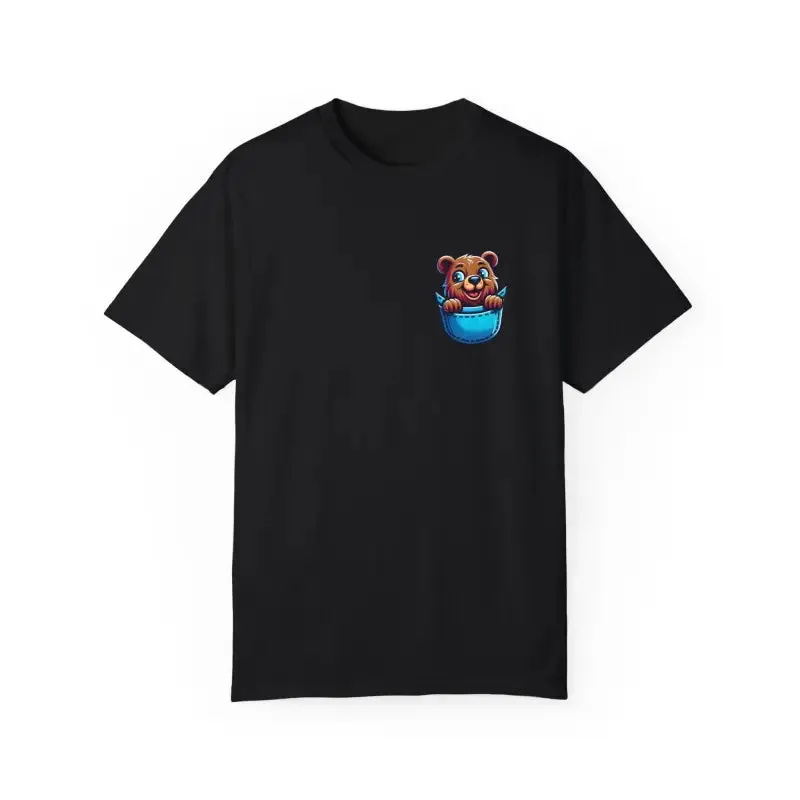 Chill Bear in a Pocket Tee for Trendy Cotton Style