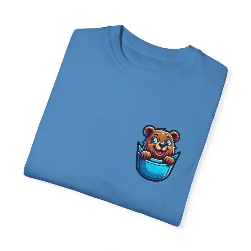 Chill Bear in a Pocket Tee for Trendy Cotton Style
