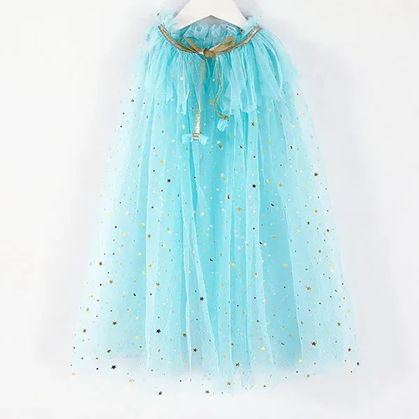 Christmas Halloween Girls Cloak Outerwear One Size Sequins Shawl Kids Coat for Birthday Party Beach Rainbow Princess Costume