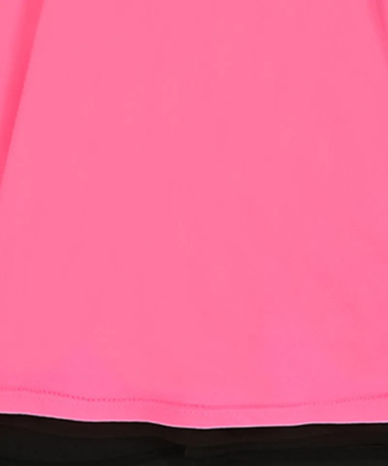 CHUCUCHU Ten Double Flare Skirt - Neon Pink