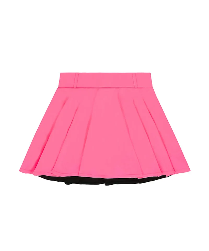 CHUCUCHU Ten Double Flare Skirt - Neon Pink