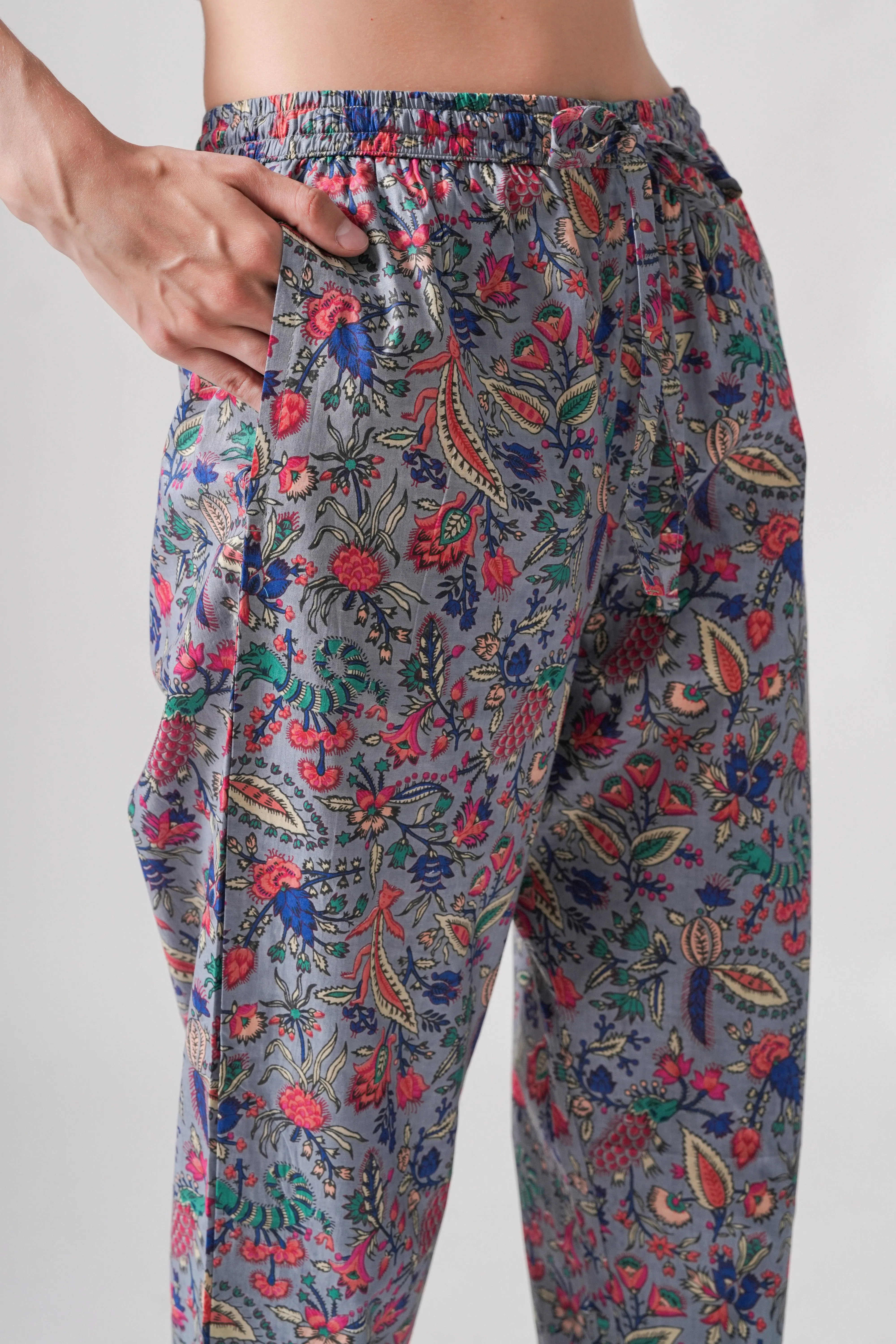 Cotton Pajama Pants Women - Gray Splendor