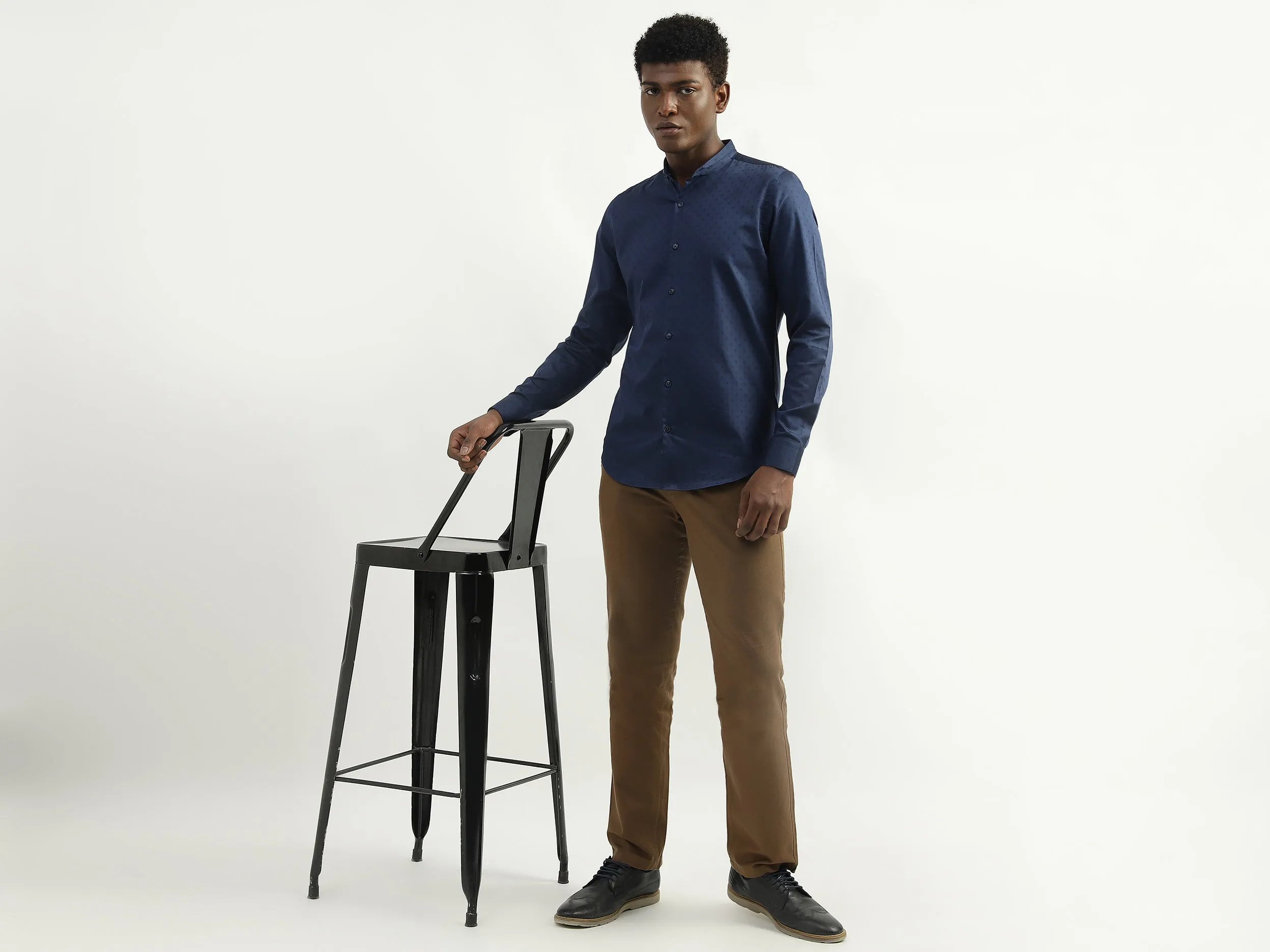 Cotton Printed Slim Collar Mens Shirts
