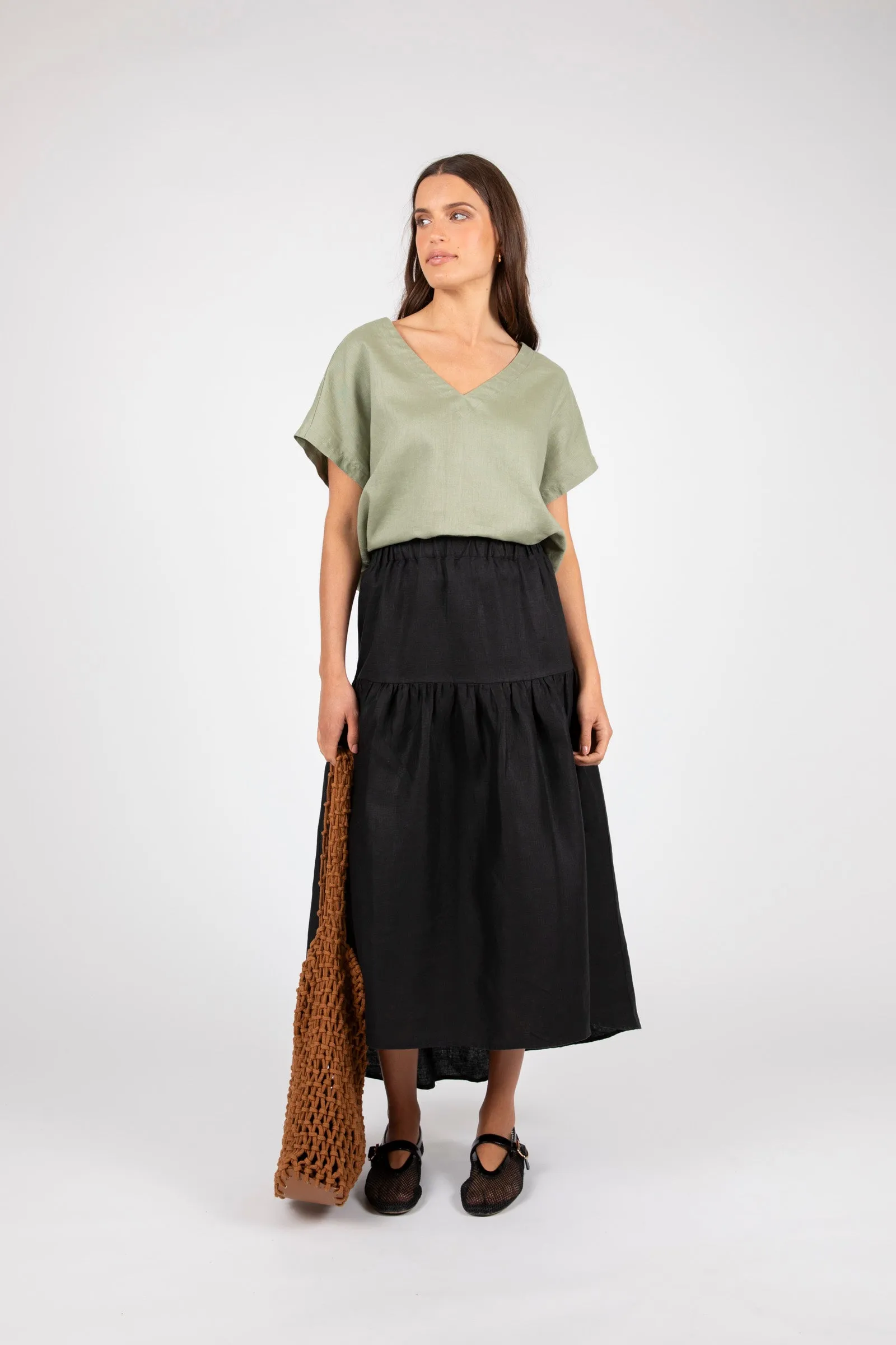Cove Linen Top - Olive