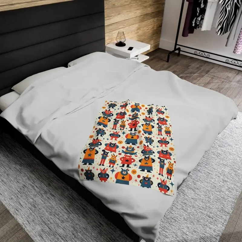 Cozy Super Football Velveteen Blanket for Fandom Nights