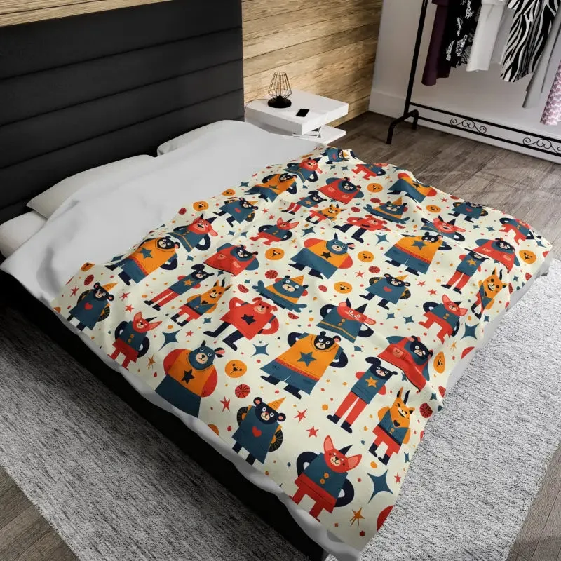 Cozy Super Football Velveteen Blanket for Fandom Nights