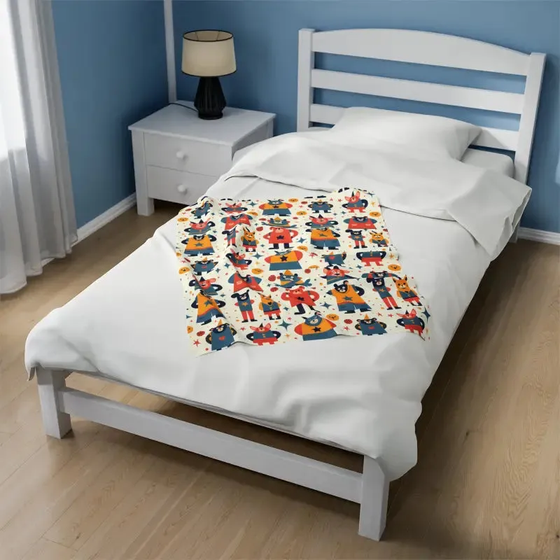 Cozy Super Football Velveteen Blanket for Fandom Nights