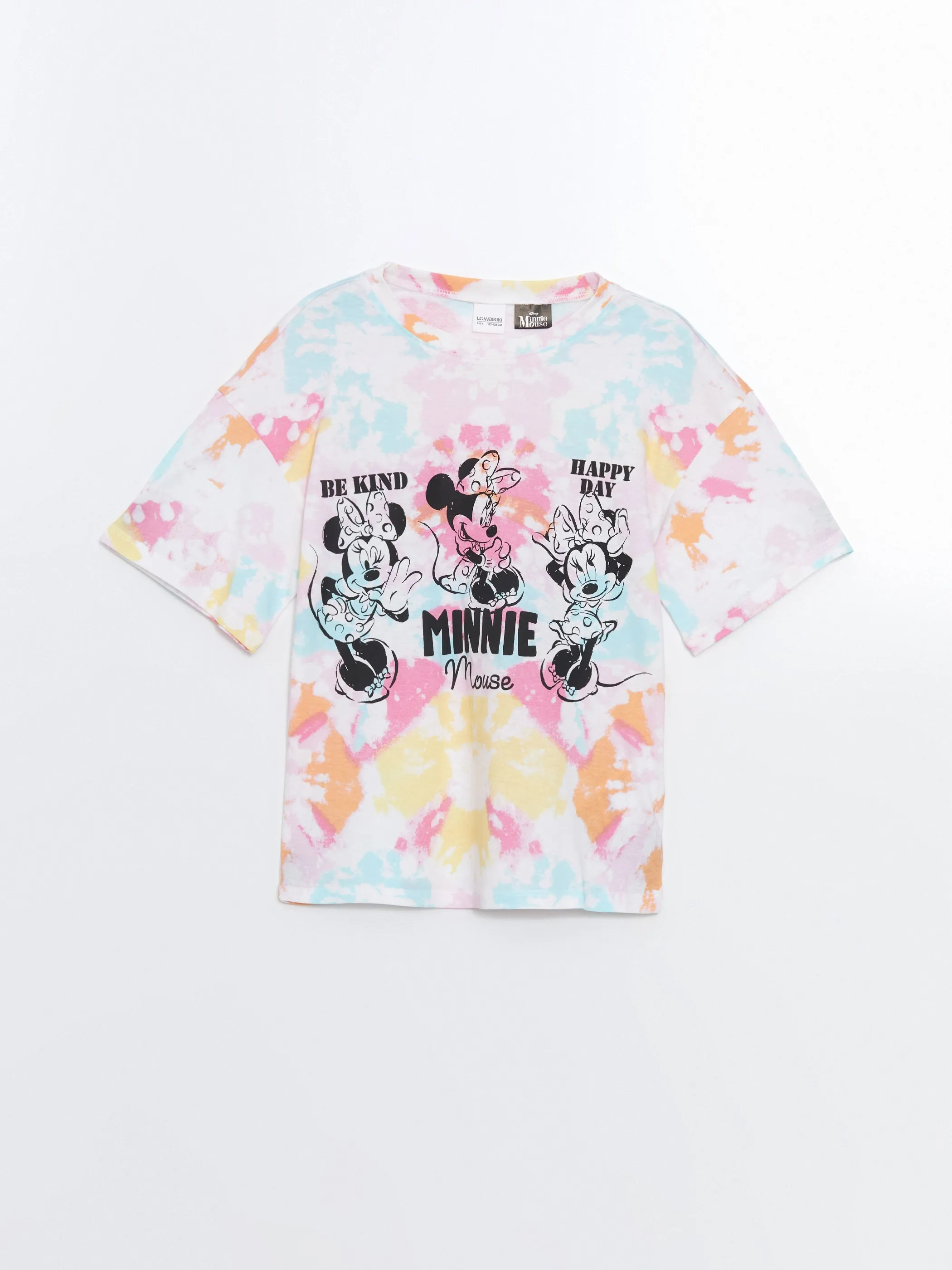 Crew Neck Minnie Mouse Printed Girls Pajama Set