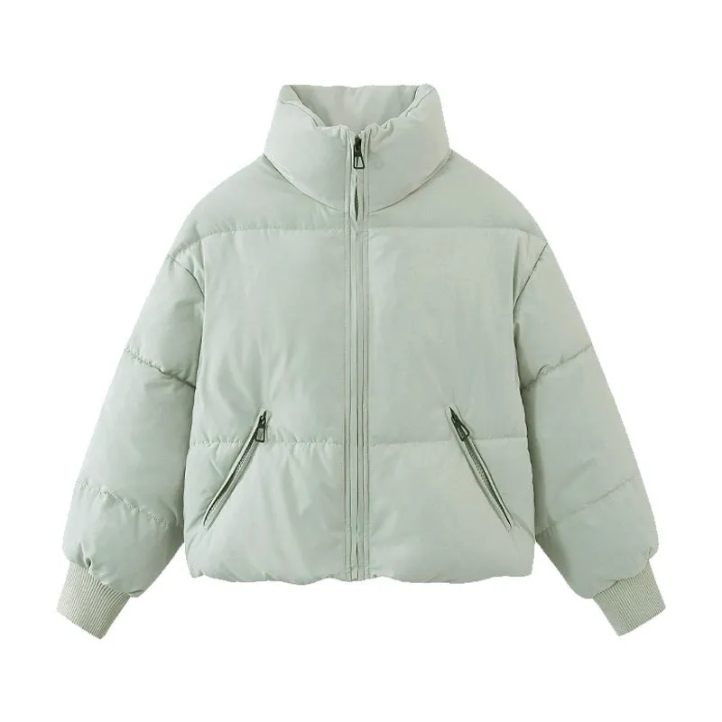 Cross-border explosion European and American ins bread jacket stand-up collar is thin, loose and warm, winter women's thick cotton-padded clothes
