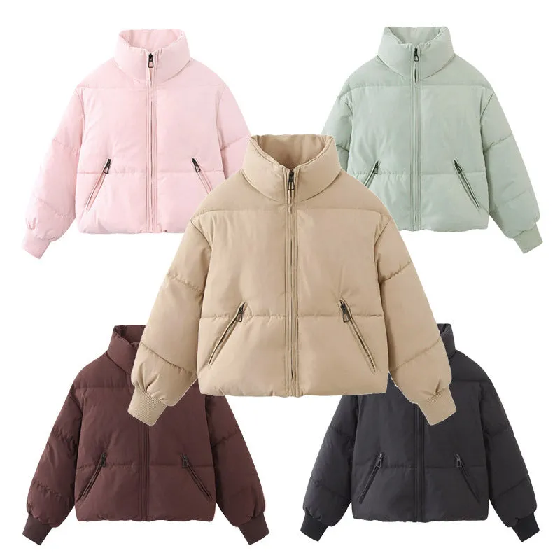 Cross-border explosion European and American ins bread jacket stand-up collar is thin, loose and warm, winter women's thick cotton-padded clothes