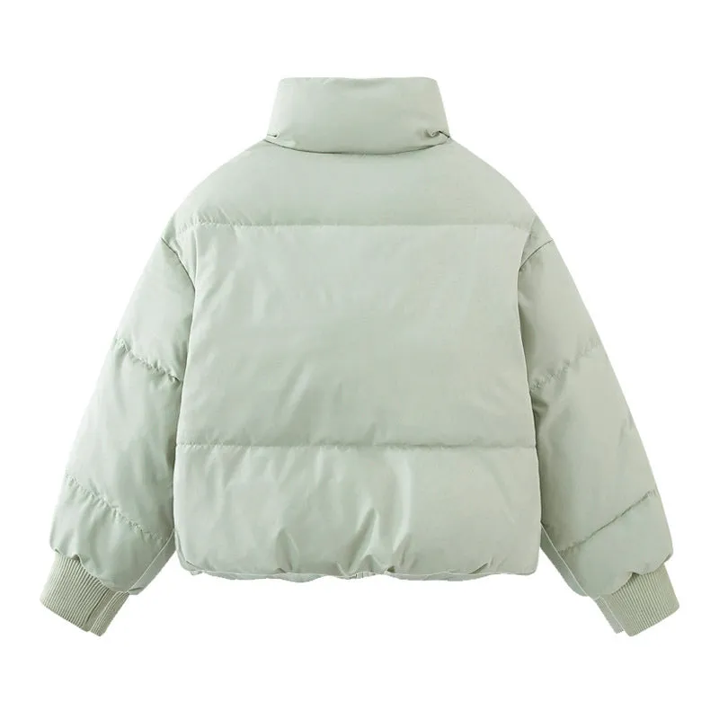 Cross-border explosion European and American ins bread jacket stand-up collar is thin, loose and warm, winter women's thick cotton-padded clothes