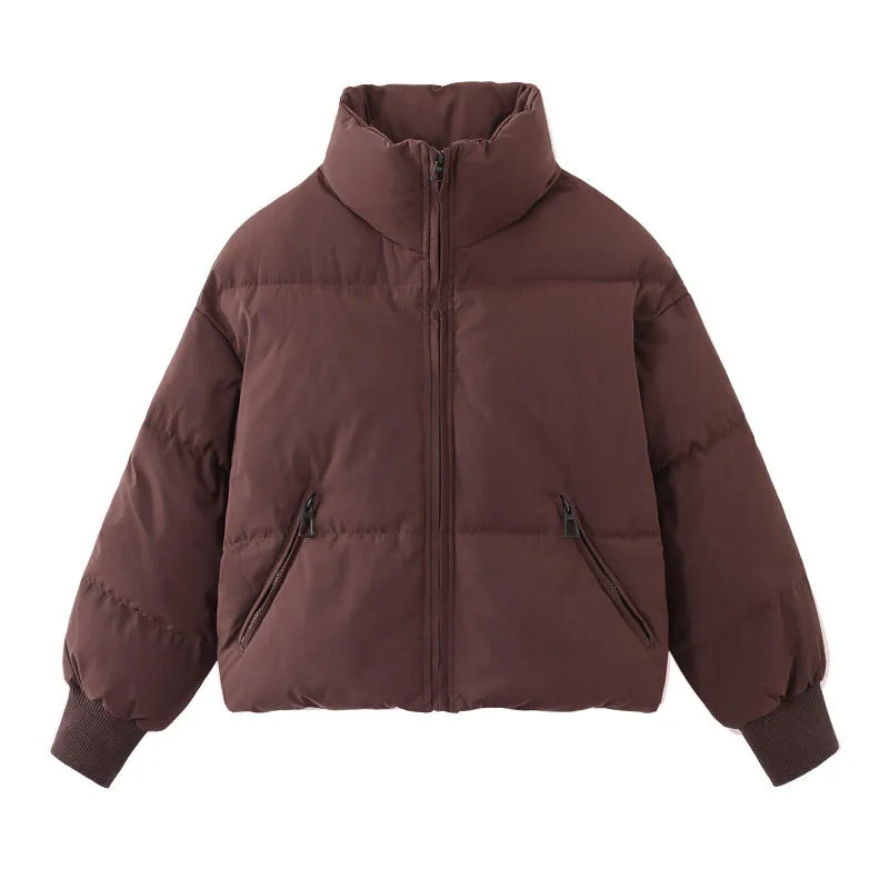 Cross-border explosion European and American ins bread jacket stand-up collar is thin, loose and warm, winter women's thick cotton-padded clothes