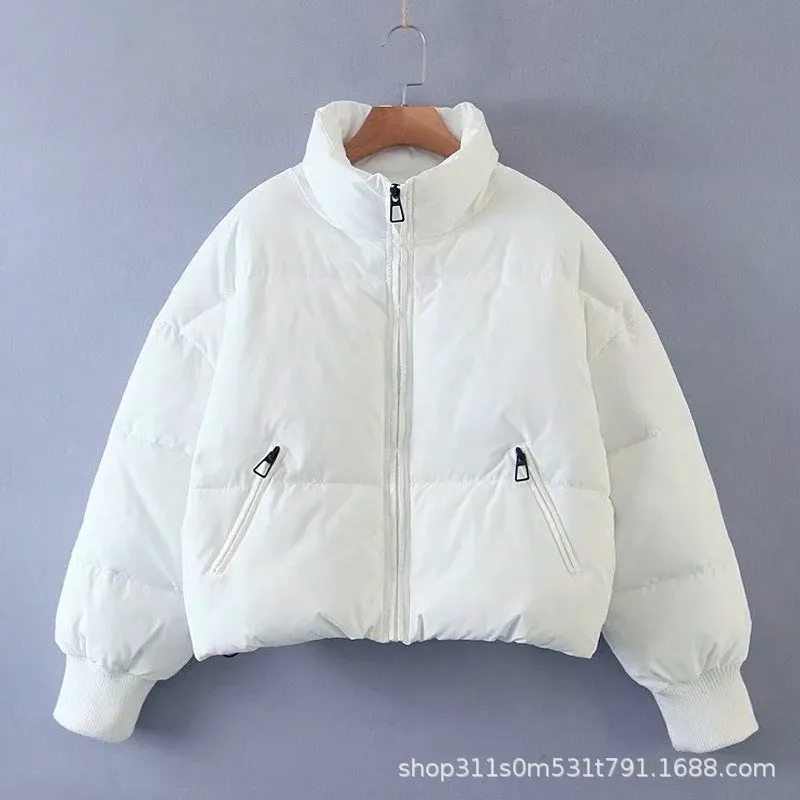Cross-border explosion European and American ins bread jacket stand-up collar is thin, loose and warm, winter women's thick cotton-padded clothes