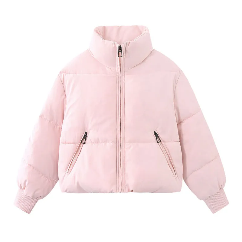 Cross-border explosion European and American ins bread jacket stand-up collar is thin, loose and warm, winter women's thick cotton-padded clothes