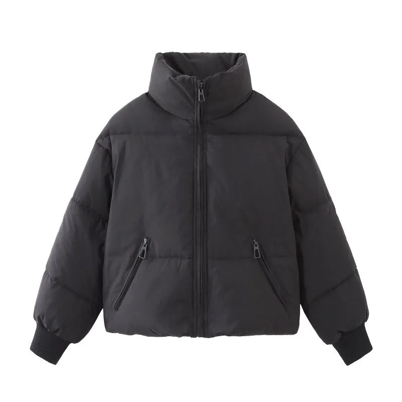 Cross-border explosion European and American ins bread jacket stand-up collar is thin, loose and warm, winter women's thick cotton-padded clothes