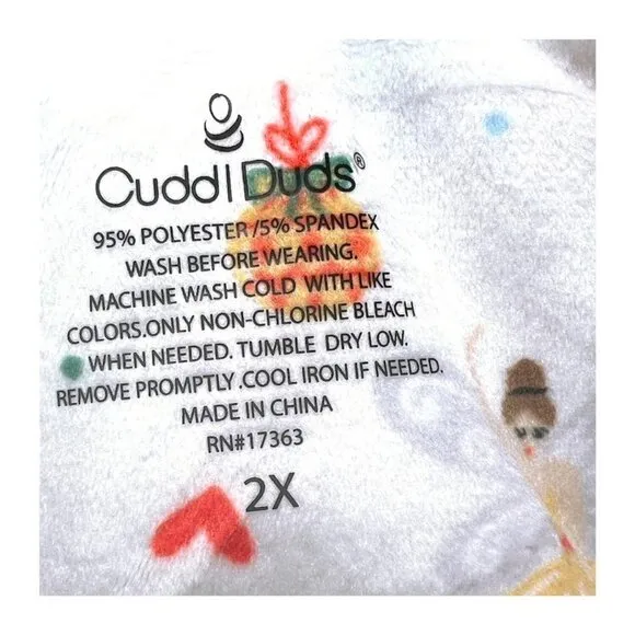 Cuddl Duds Womens Cream Nutcracker Velour V Neck Pajamas Sets Plus Sz 2X NWT