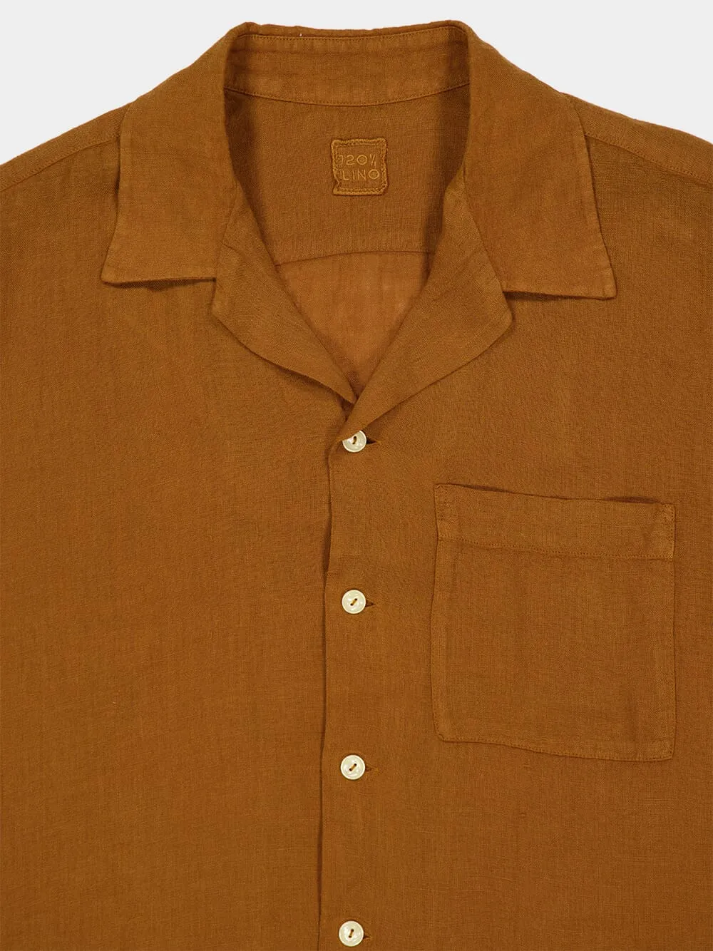 Curry Short-Sleeve Relaxed Fit Linen Shirt