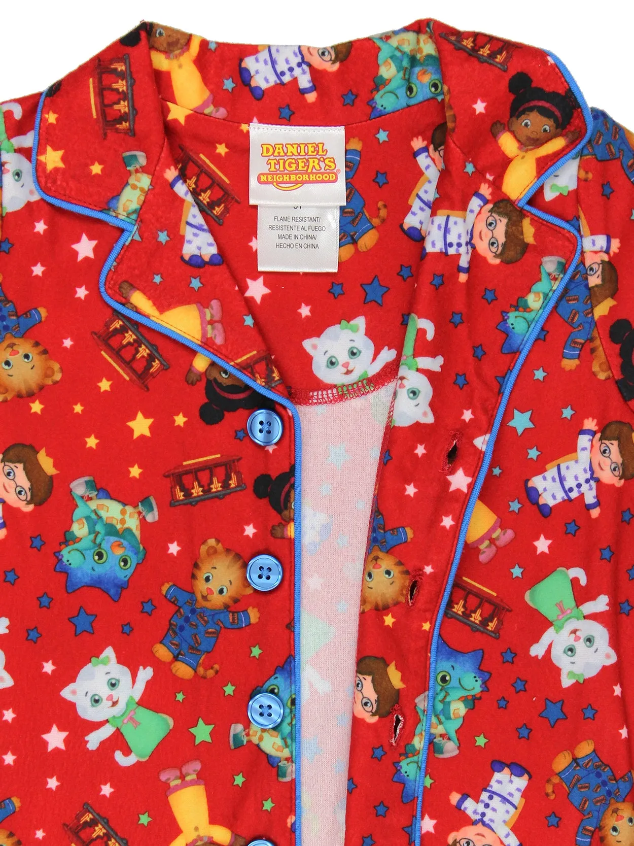 Daniel Tiger's Neighborhood Flannel Coat Style Pajamas