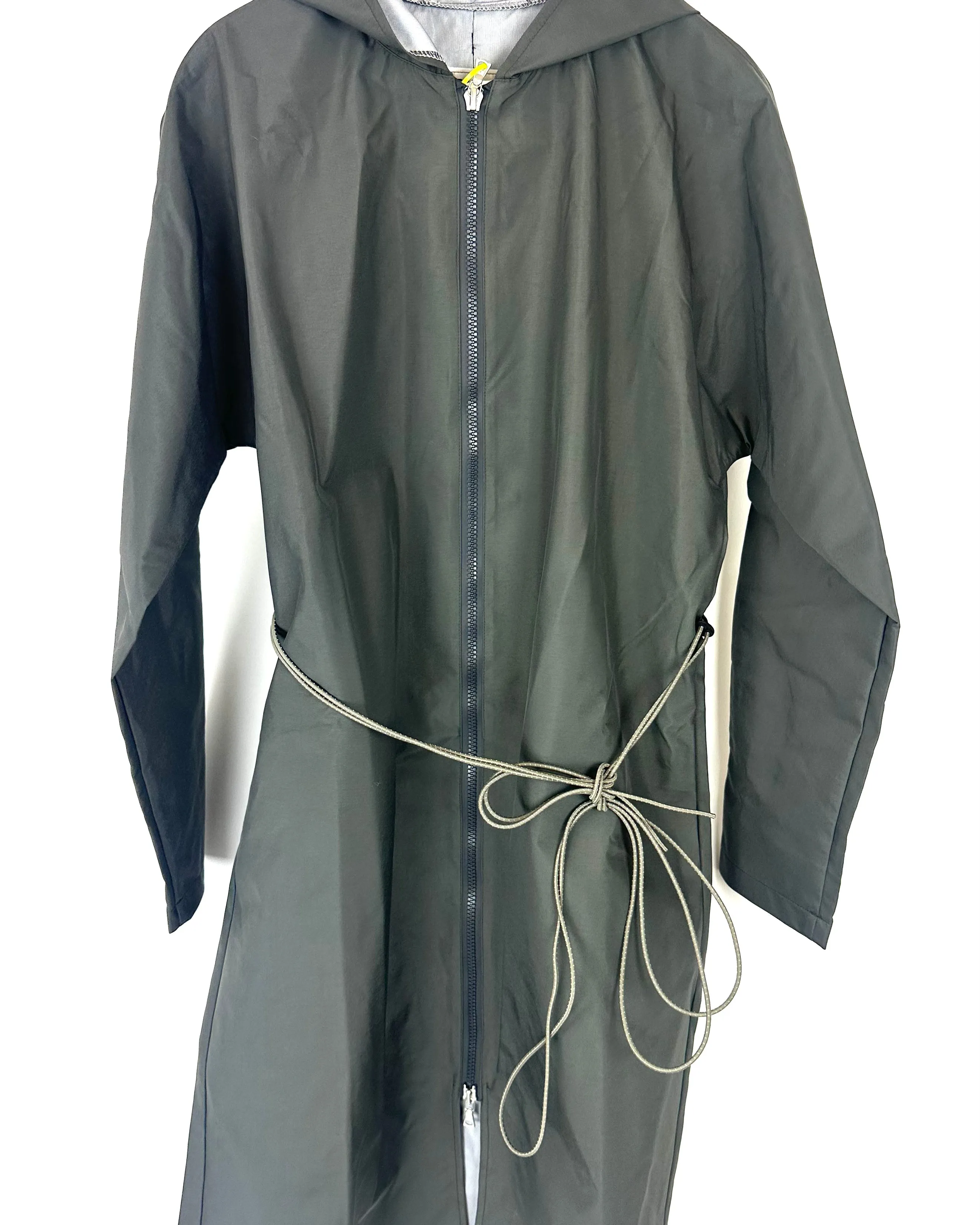 Dark Gray Long Raincoat With Bungee Belt - Size 2/4 and 10/12