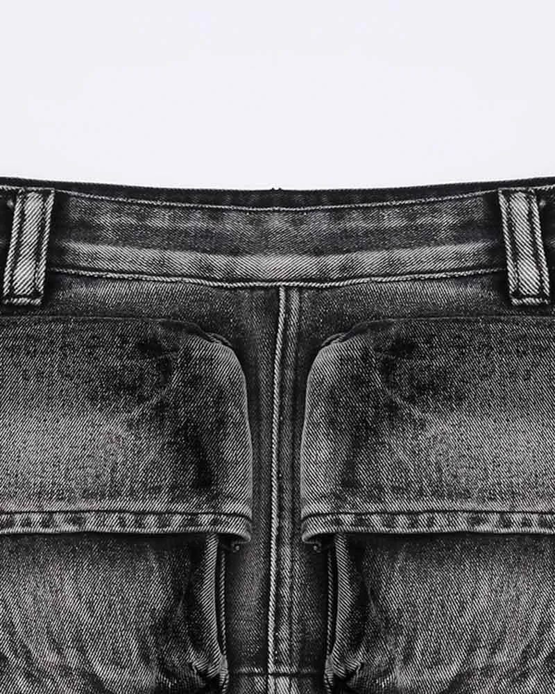 Dark Grunge Denim Skirt
