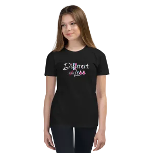 Different Does Not Equal Less (As Seen on Netflix's Raising Dion) Youth Dark Color T-Shirts