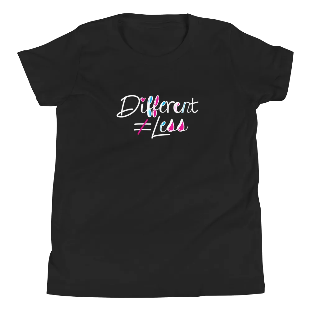 Different Does Not Equal Less (As Seen on Netflix's Raising Dion) Youth Dark Color T-Shirts