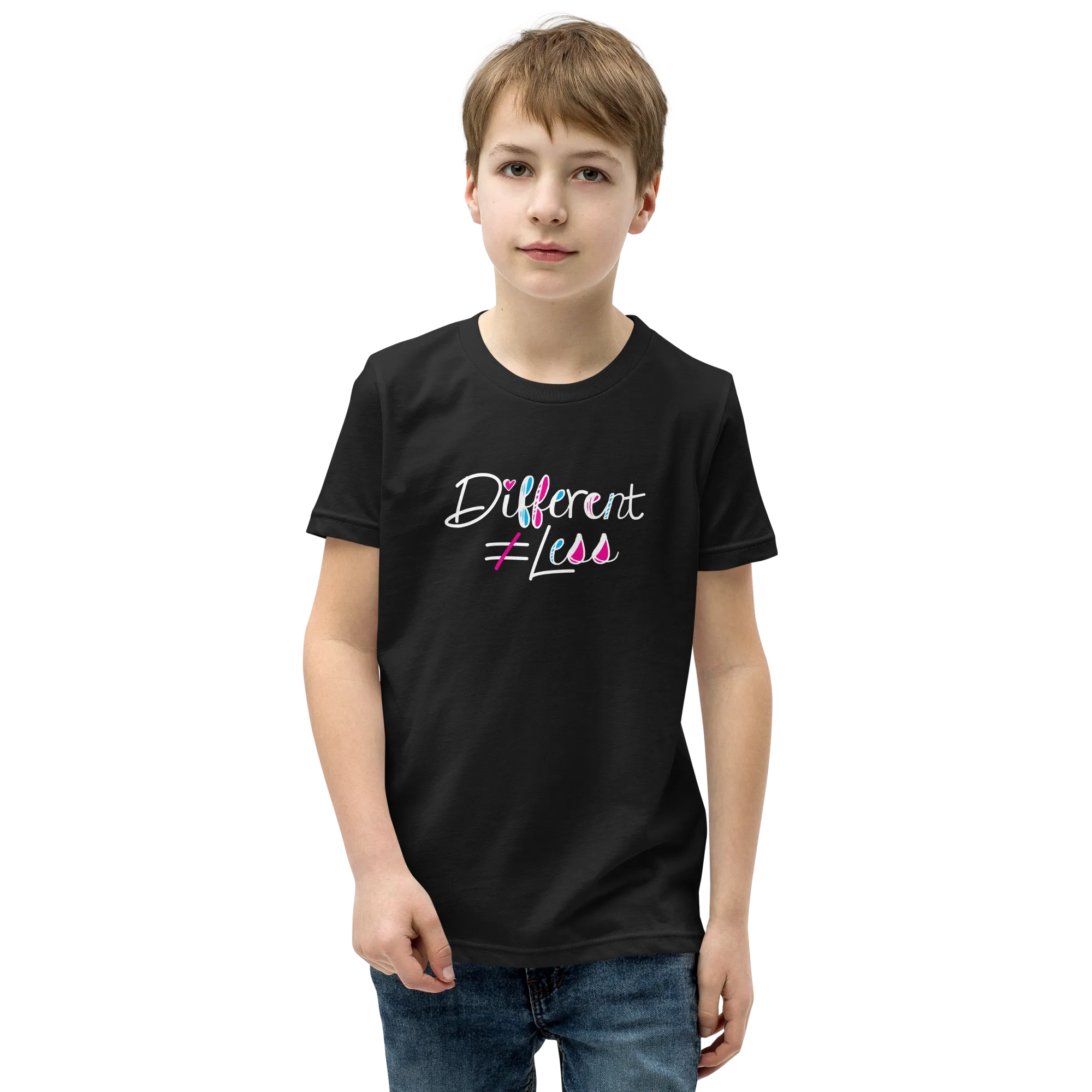 Different Does Not Equal Less (As Seen on Netflix's Raising Dion) Youth Dark Color T-Shirts