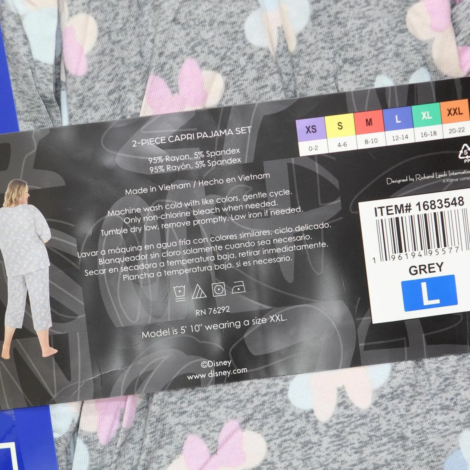 Disney Womens 2 Piece Capri Pajama Set 1683548