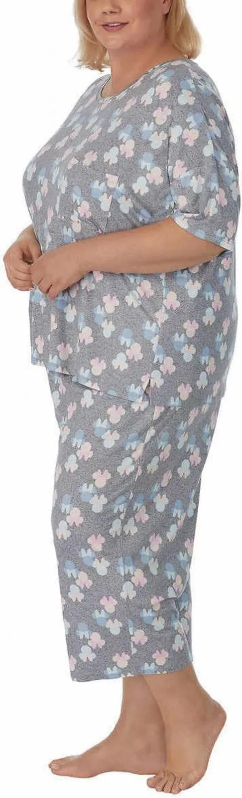 Disney Womens 2 Piece Capri Pajama Set 1683548