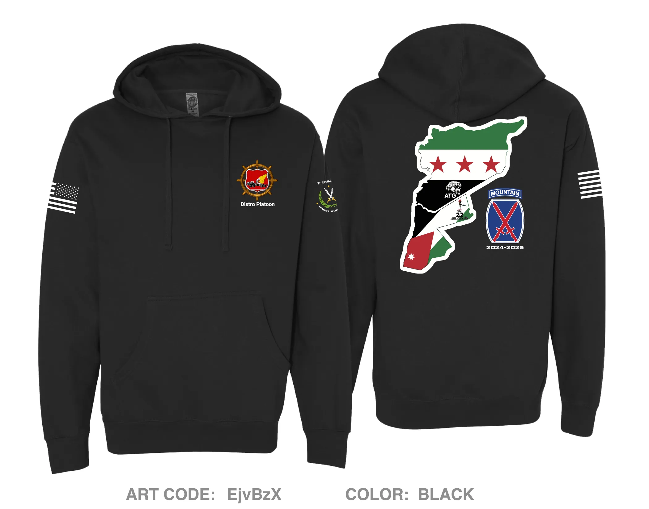 Distro platoon, 1-32 IN BN, 10 MTN DIV Comfort Unisex Hooded Sweatshirt - EjvBzX