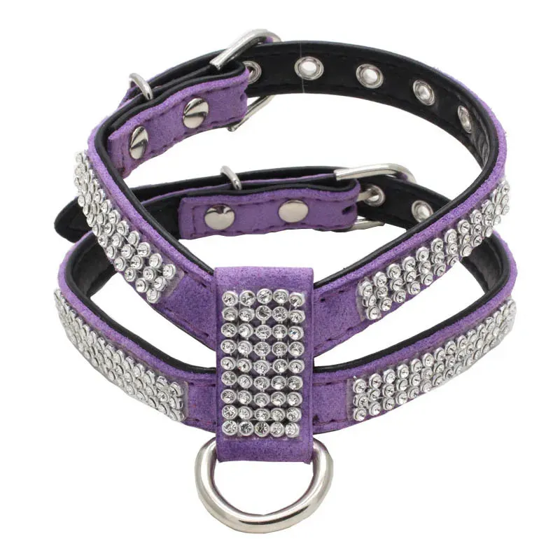 Dog Collar Adjustable Pet Products Pet Necklace Dog Harness Leash Bling Rhinestone Exquisite Crystal Diamond Dog Collar Supplies