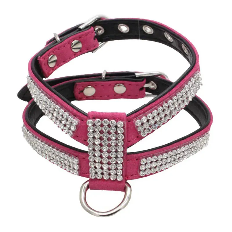 Dog Collar Adjustable Pet Products Pet Necklace Dog Harness Leash Bling Rhinestone Exquisite Crystal Diamond Dog Collar Supplies