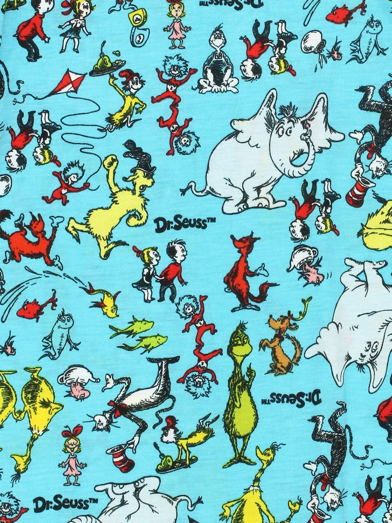 Dr. Seuss Grinch Cat in the Hat Footless Sleeper Pajamas