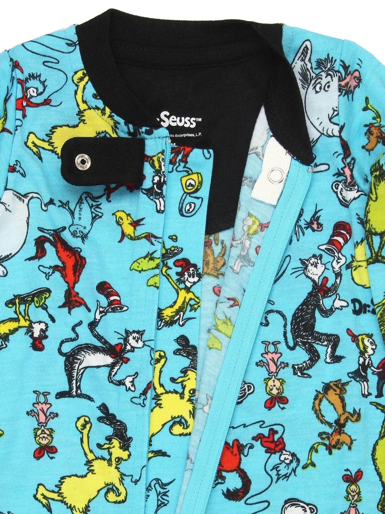 Dr. Seuss Grinch Cat in the Hat Footless Sleeper Pajamas