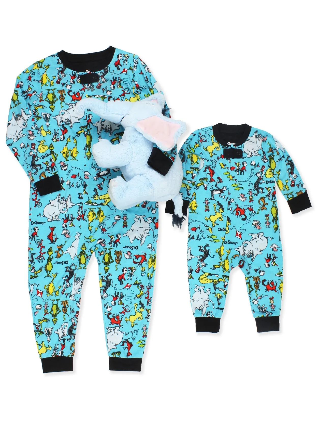 Dr. Seuss Grinch Cat in the Hat Footless Sleeper Pajamas