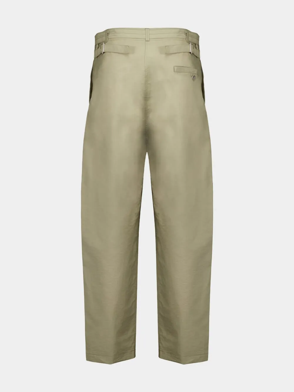 Dusty Khaki Belted Carrot Pants