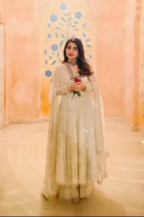 Ecru Sitara Anarkali with Sharara
