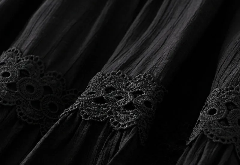Elegant Lace Mid Length High Waist A Line Skirt