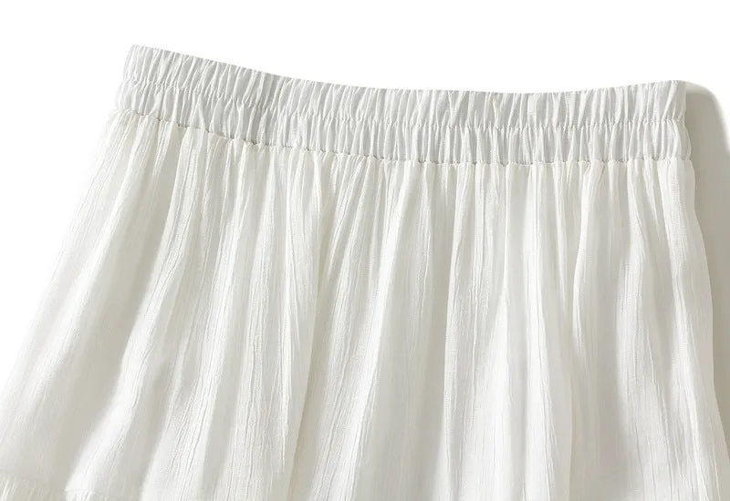 Elegant Lace Mid Length High Waist A Line Skirt