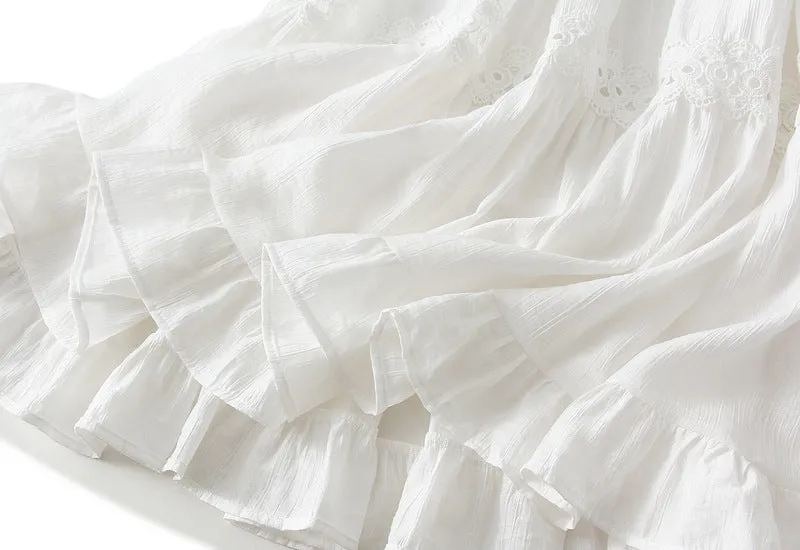Elegant Lace Mid Length High Waist A Line Skirt