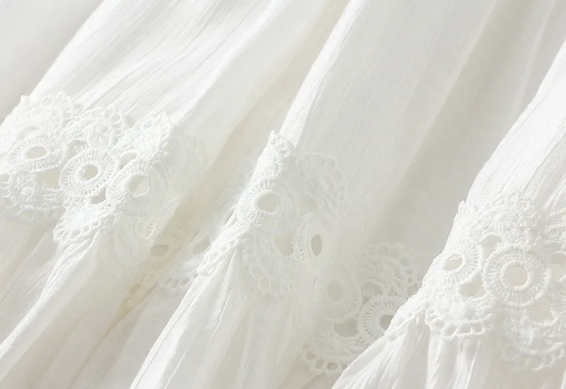 Elegant Lace Mid Length High Waist A Line Skirt