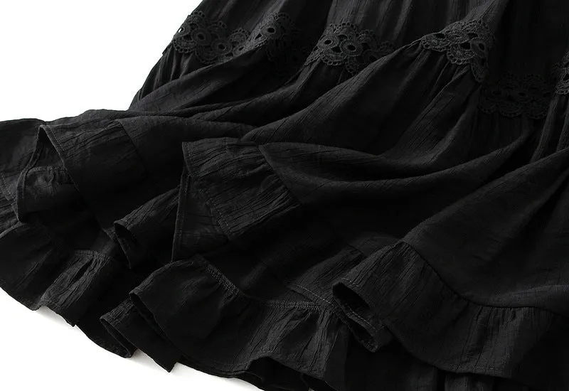 Elegant Lace Mid Length High Waist A Line Skirt