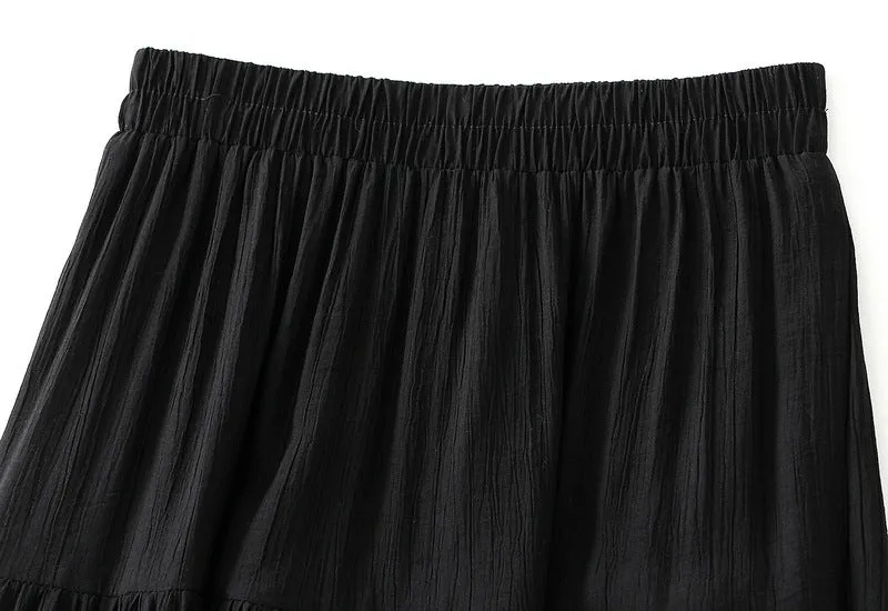 Elegant Lace Mid Length High Waist A Line Skirt