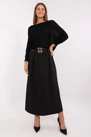 Elegant smooth pattern subtle pleats skirt