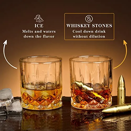 Fathers Day Oaksea Gifts for Men Dad from Daughter Son, Whiskey Stones Gifts Set for Men, Anniversary Birthday Gifts for Him Husband Boyfriend Brother, Man Cave Cool Stuff Gadgets Bourbon Presents