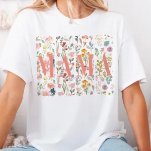 Floral Mama Spring Flower Market Mothers Day Graphic Tee